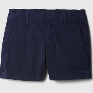 GAP Mid-Rise 4" Inseam Khaki Chino Shorts (681390) NAVY BLUE Women's 12 Petite